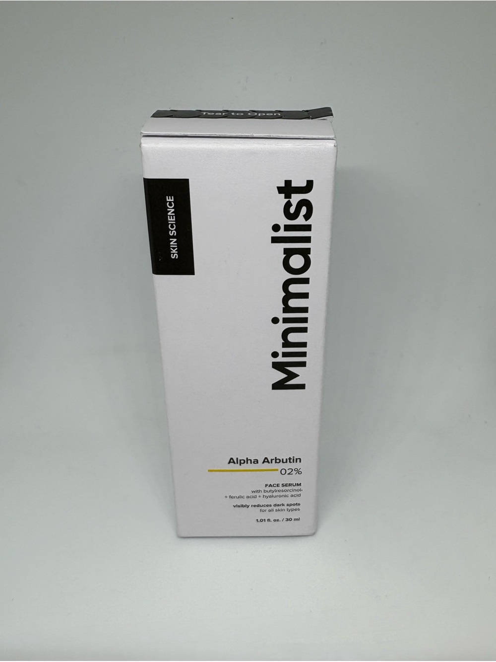 Minimalist Alpha Arbutin Face Serum for Dark Spots 1.0 oz. Exp. 2/28